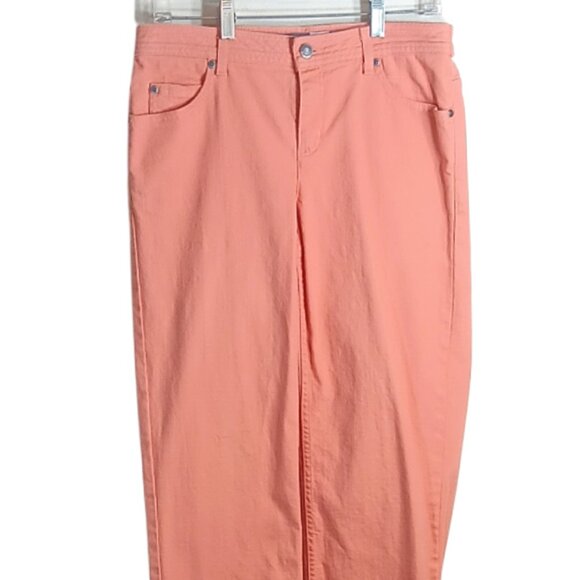 Liz Claiborne Straight Leg Jeans Womens 6 Pink Mid Rise Stretch Denim Y2K Style - Picture 3 of 5